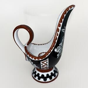 Vintage Siena Italy Tuscan Handpainted Ceramic Candle Stick Holder 6”